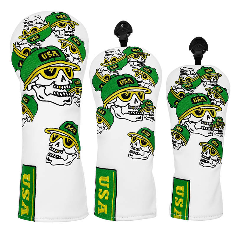 Headcover Driver - Белые кожаные чехлы для гольф-клюшек с