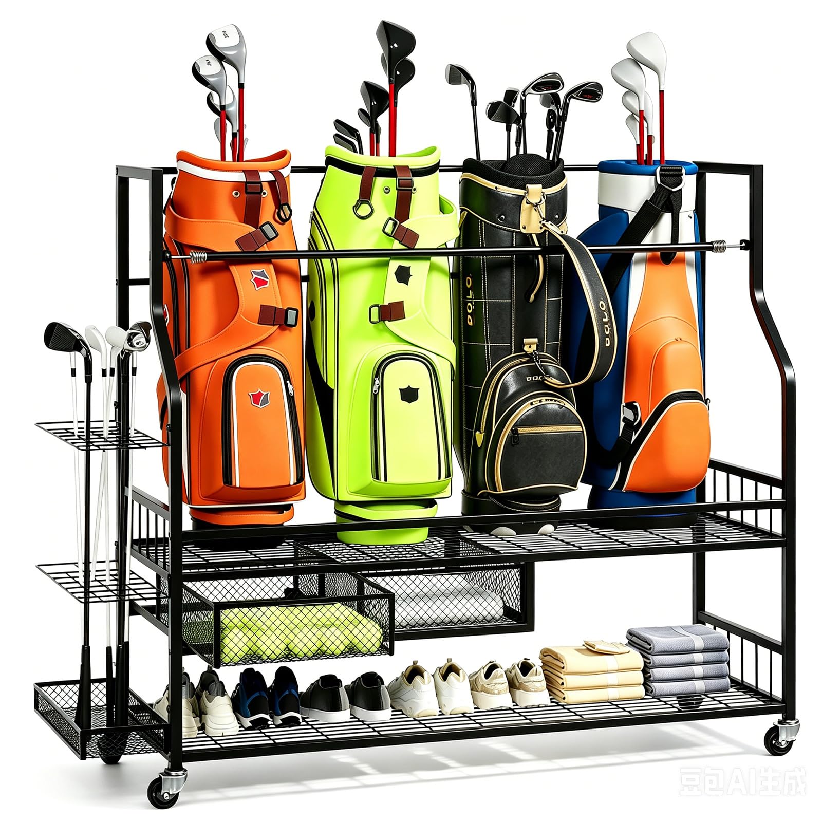 Golf Equipment Garage Organizer - Органайзер для хранения гольф-сумок в гараже,