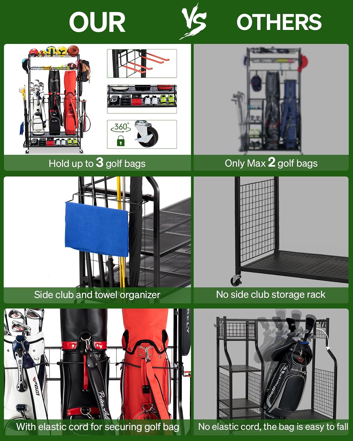 Стойка-органайзер для хранения – обзор и цена Golf Equipment Garage Organizer